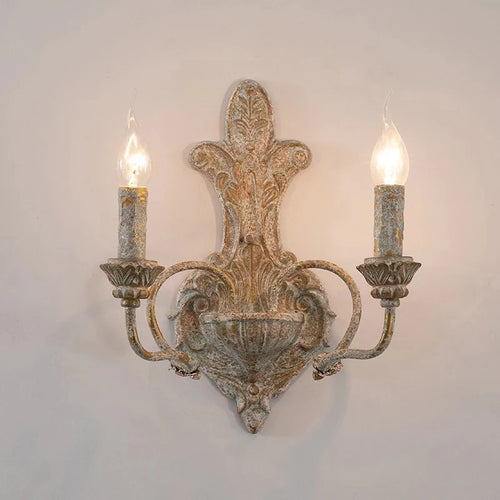 applique murale double tête en fer antique rétro américain