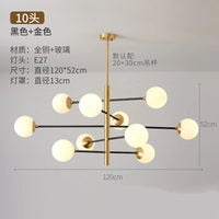 lustre nordique en verre et cuivre design moderne