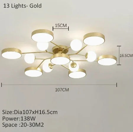 lustre led créatif pour éclairage intérieur moderne - vue 17 sur 18