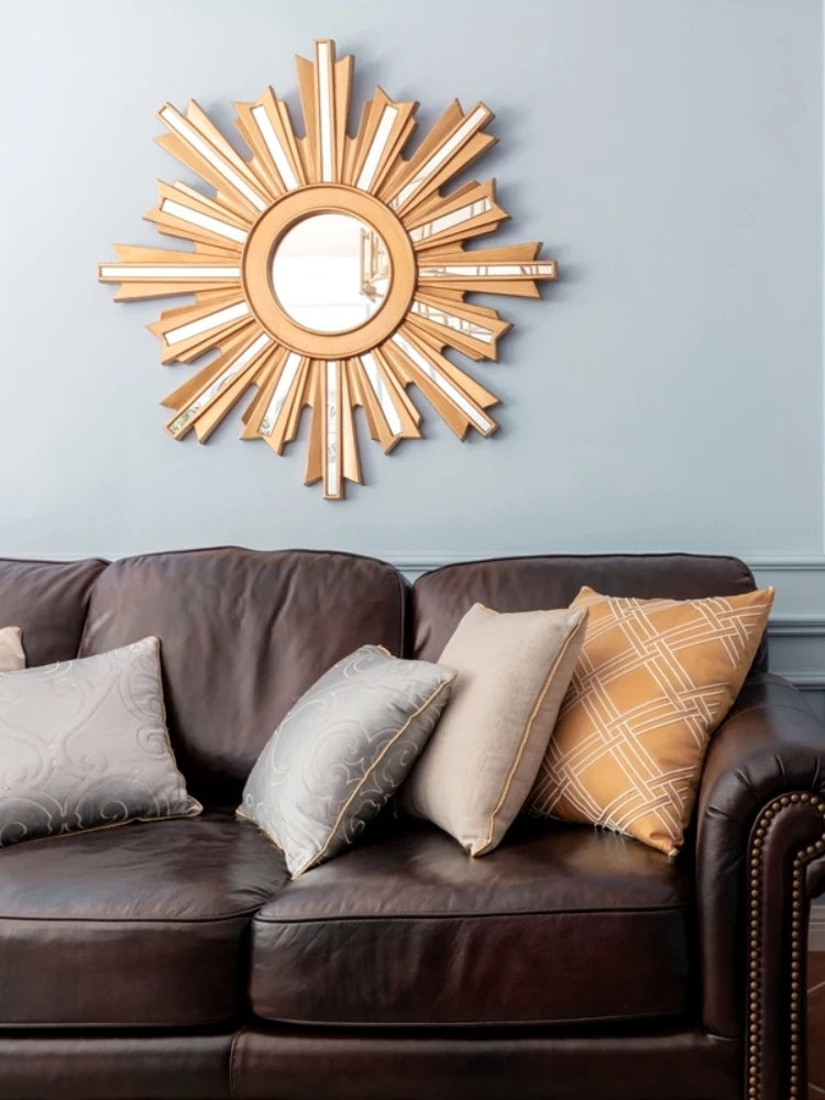 décoration murale miroir rond soleil lumineux luxe - vue 6 sur 5