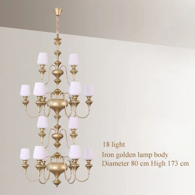 lustre en cuivre avec abat jour en verre élégant et moderne - vue 10 sur 22