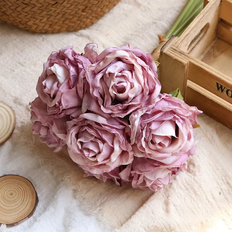 bouquet de roses artificielles pour décoration et photographie - vue 12 sur 13