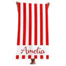 serviette de plage personnalisée rayée microfibre absorbante légère