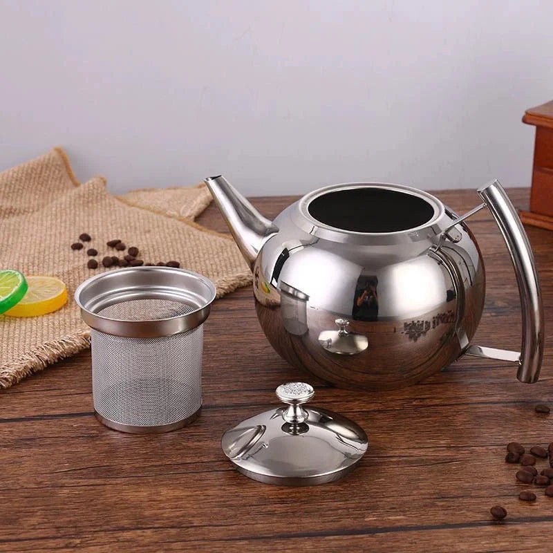 Théière acier inoxydable avec infuseur style moderne cuisine