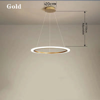 lustre circulaire minimaliste moderne avec éclairage led d'apprentissage