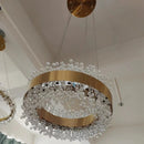 Moderner Kristall-Kronleuchter mit verstellbarem Gold-Metall