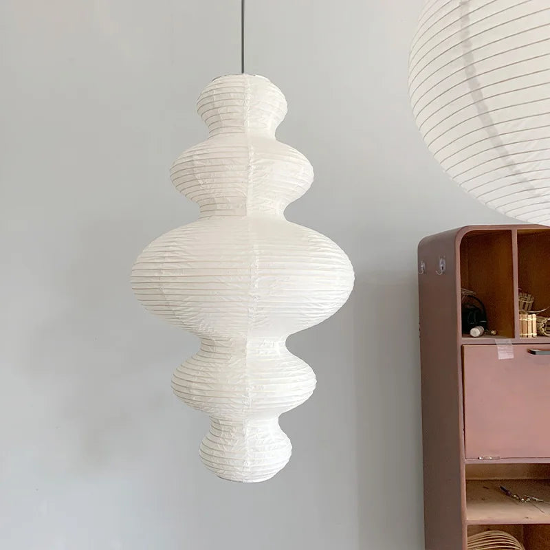 suspension loft japonaise en papier noguchi style nordique - vue 3 sur 6