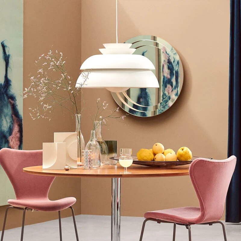 Lampe suspension nordique blanche simple - vue 4 sur 7
