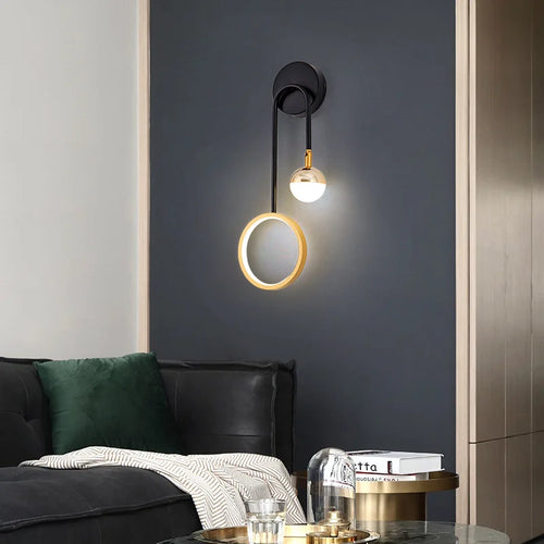 Nordische LED-Wandleuchte Minimalistisch mit Kugel - vue 5 sur 13