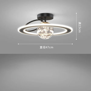 Moderner LED-Kronleuchter Sandyha mit goldener Glaskugel