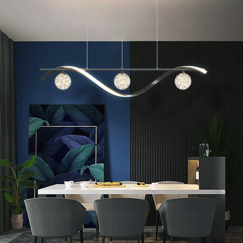 Kronleuchter Sandyha LED Sterne aus klarem Glas als Pendelleuchte - vue 3 sur 8