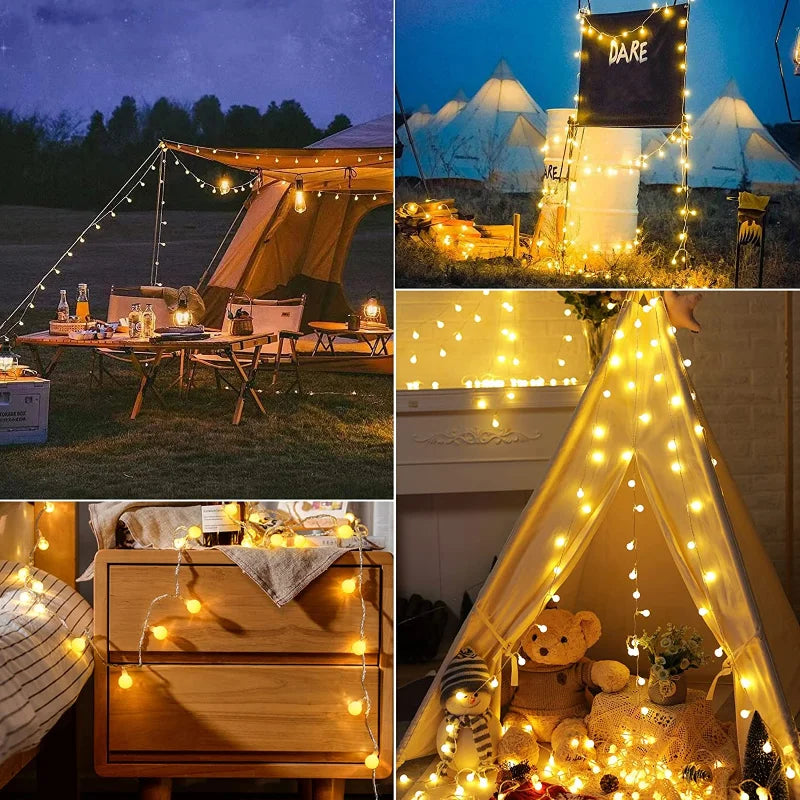 guirlande lumineuse à petites boules pour décoration intérieure et extérieure - vue 6 sur 9
