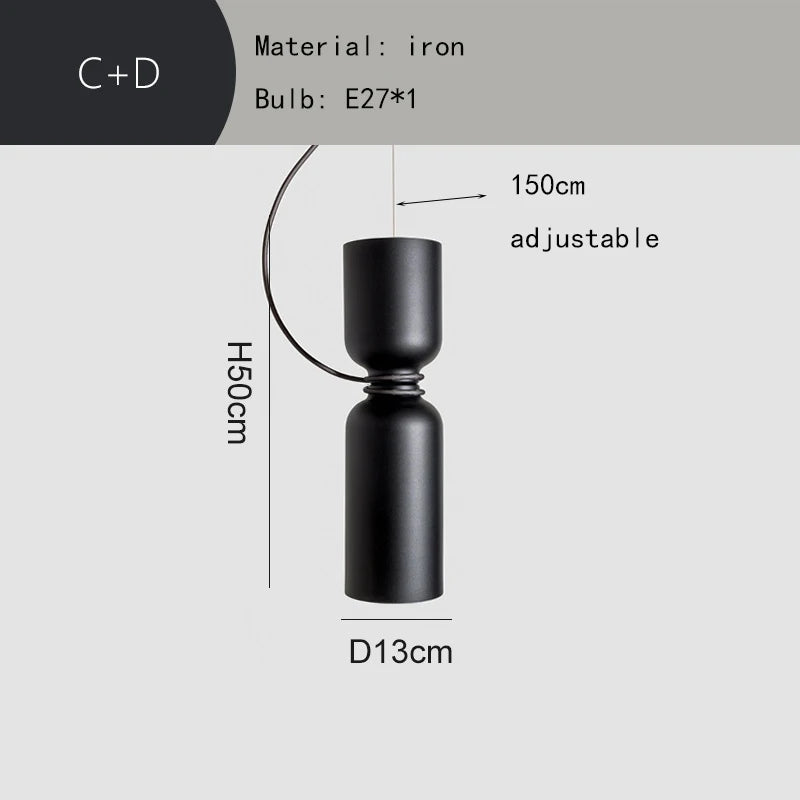 Moderner Kronleuchter aus Metall mit verstellbarem Kabel