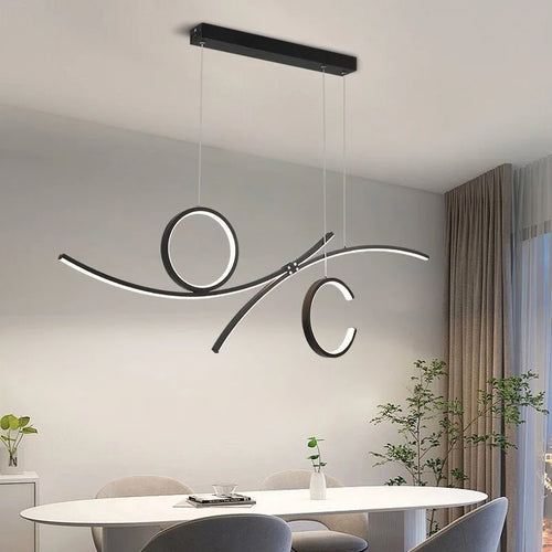 plafonnier led moderne design ondulé pour intérieur tendance 2024 - vue 5 sur 8