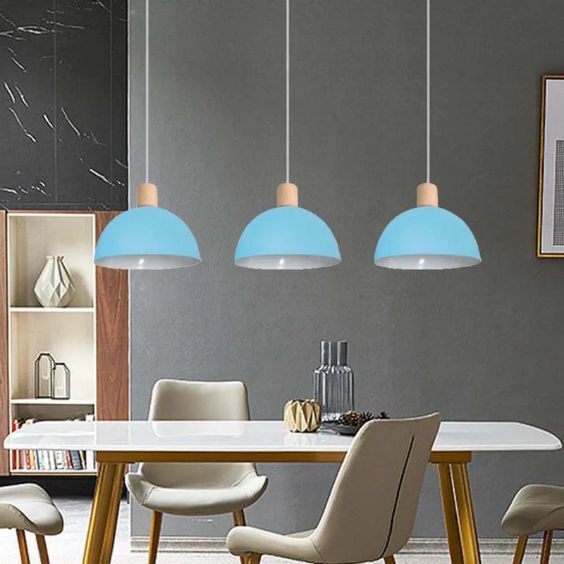 lustre nordique led en bois pour décoration maison