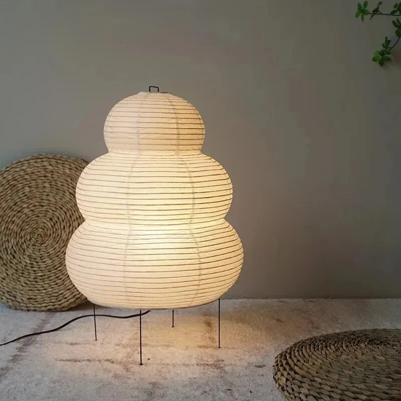 Japanese-style LED Rice Paper Table Lamp, Noguchi Three-tone Light Eye Protection Japanese Lamp, Living Room, Hotel Bedroom, Bed - vue 2 sur 7