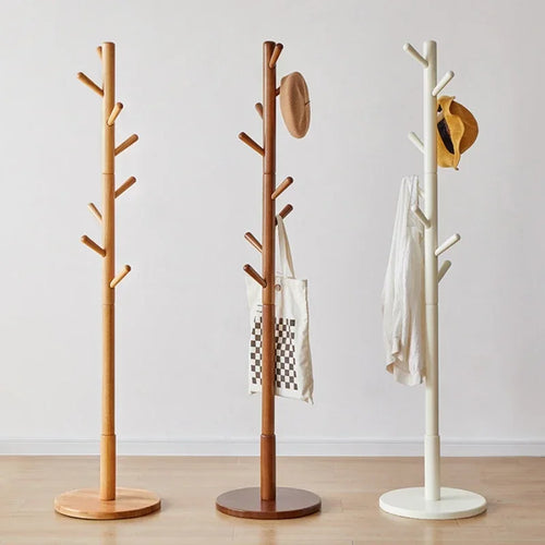 cintre en bois massif porte-manteau stable et étagère à sac
