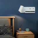 Moderne LED-Wandleuchte mit USB-Anschluss und kabelloser Ladefunktion