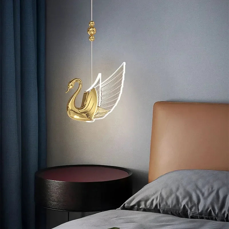 Suspension LED en forme de cygne - vue 2 sur 7