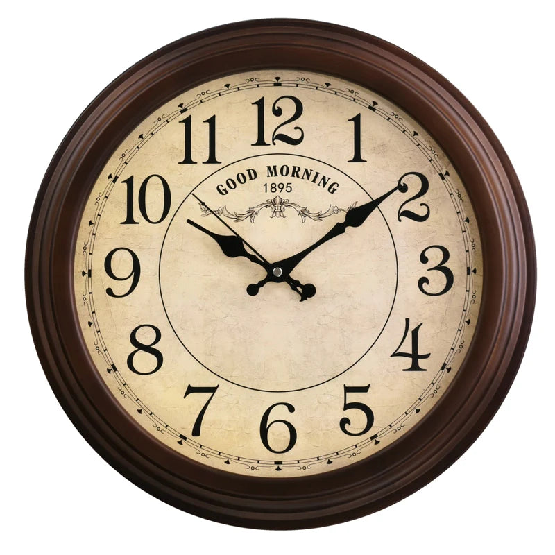 horloge murale silencieuse personnalisable en bois moderne rétro - vue 15 sur 25
