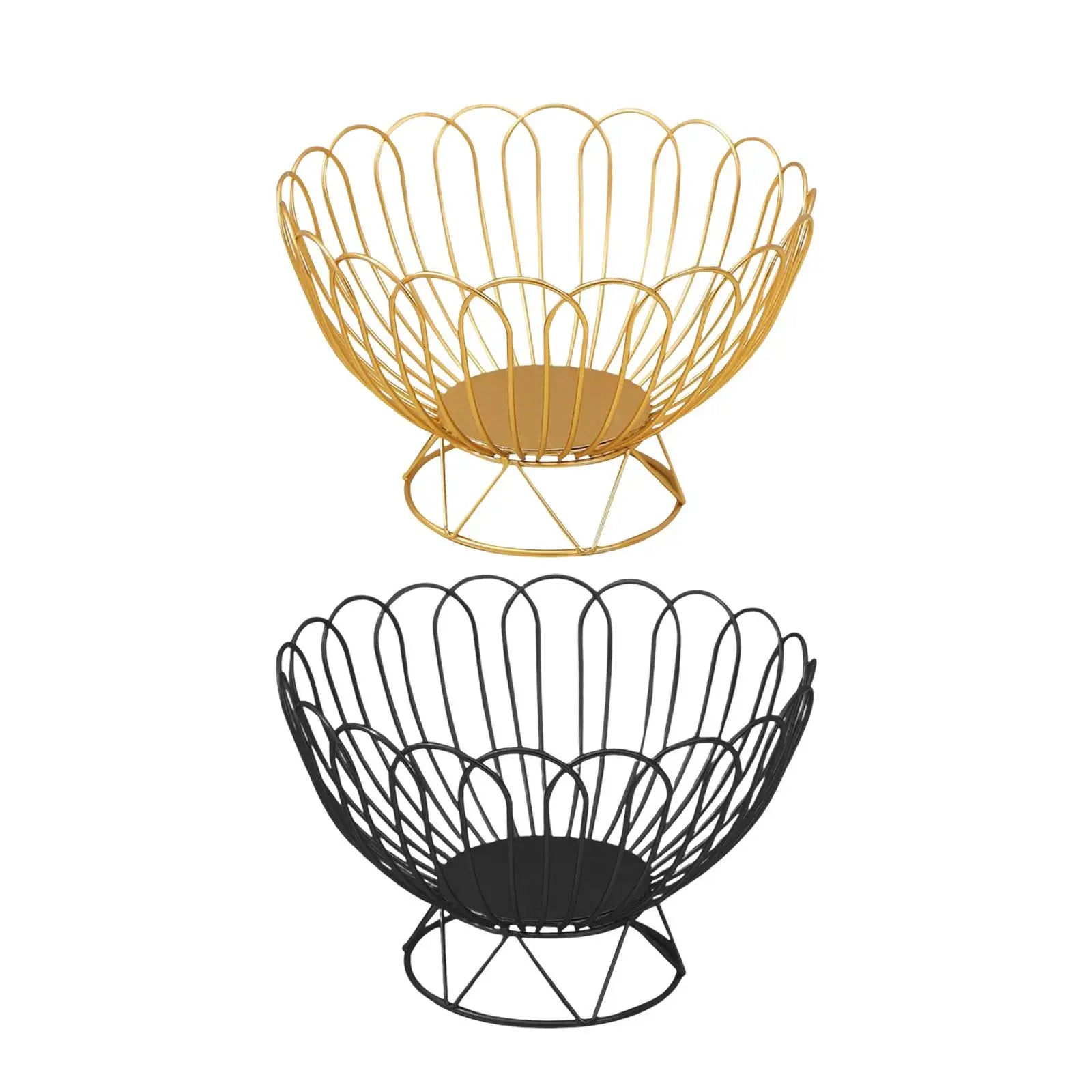 Iron Wire Fruit Basket, Fruit Storage Bowls Decorative Stand for Kitchen Counter