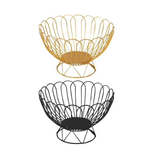 Iron Wire Fruit Basket, Fruit Storage Bowls Decorative Stand for Kitchen Counter - vue 2 sur 8