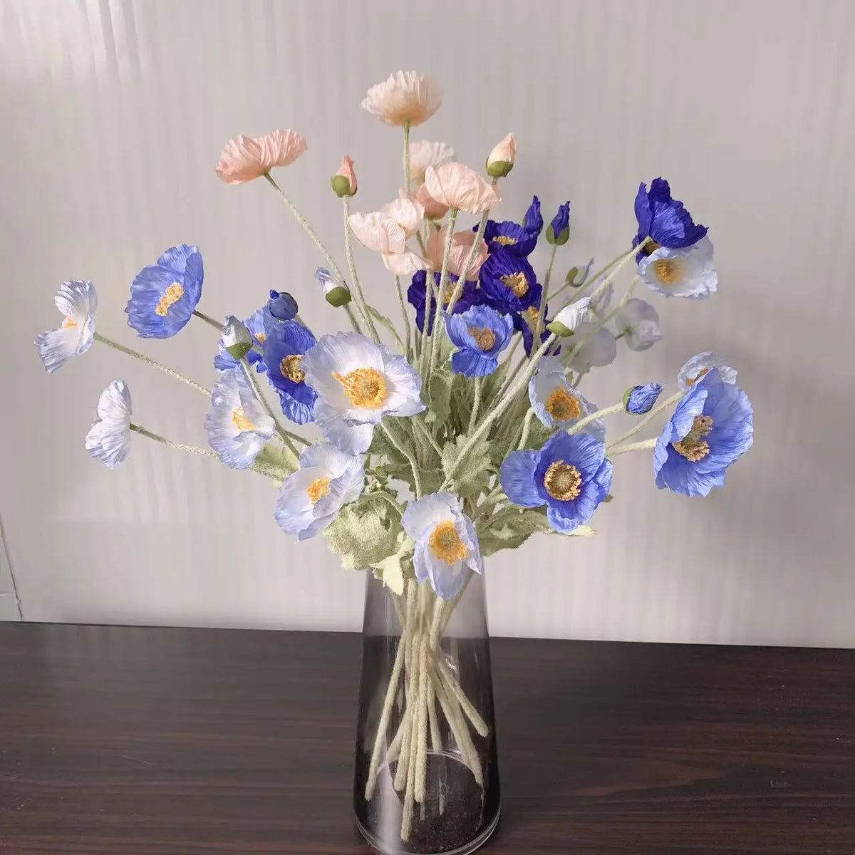 fausses fleurs de pavot en soie pour décorations de mariage et fêtes - vue 6 sur 29
