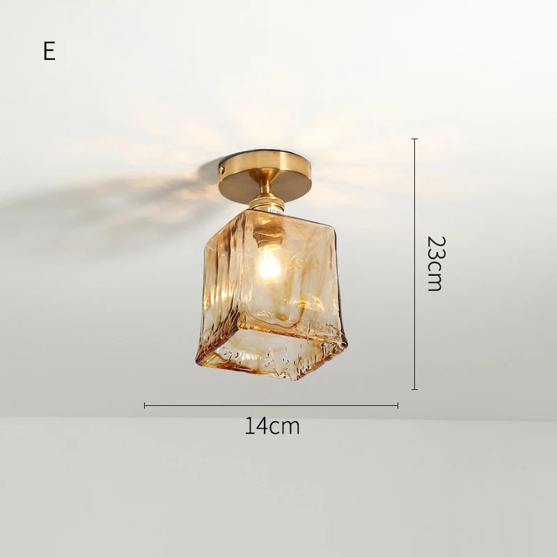 plafonnier led en verre design nordique industriel décoratif - vue 8 sur 12
