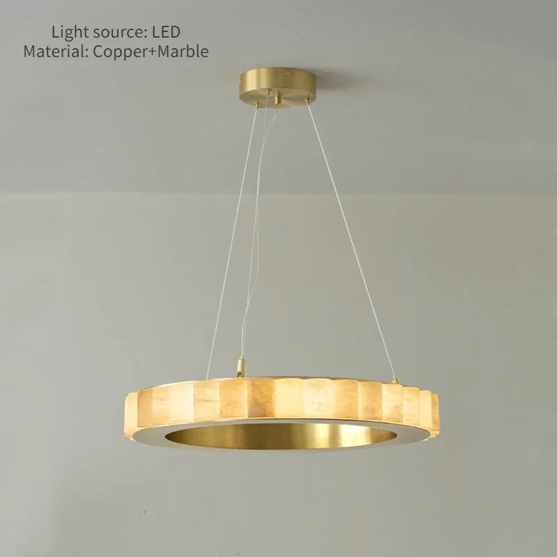 lustre moderne en duplex marbre naturel pour famille - vue 8 sur 8