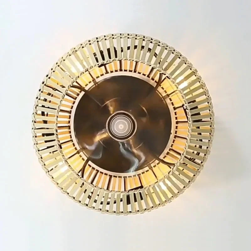 Leiser Deckenventilator aus Bambus mit Licht und Fernbedienung - vue 4 sur 7