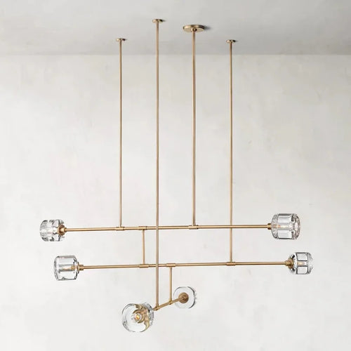 lustre en cristal de style américain en cuivre moderne