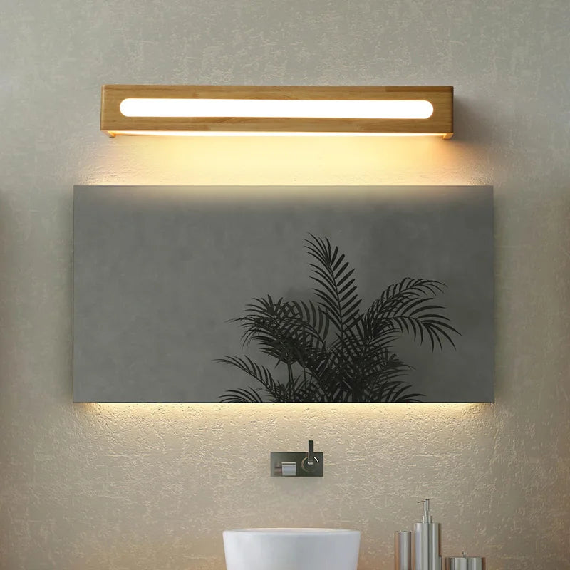 applique murale led nordique simple en bois pour éclairage intérieur - vue 2 sur 9