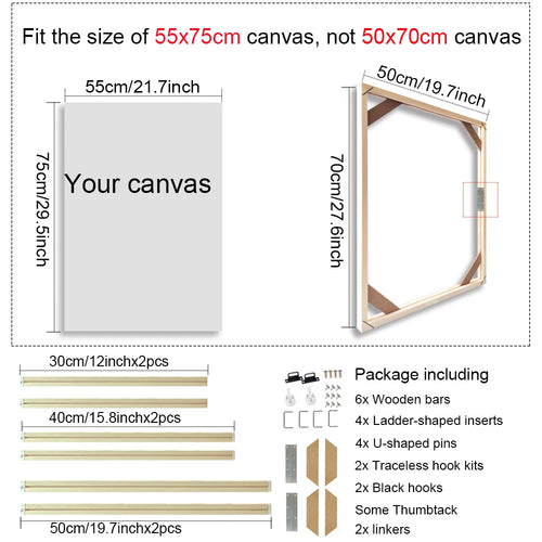 cadre mural en bois pour toiles et peintures décoratives