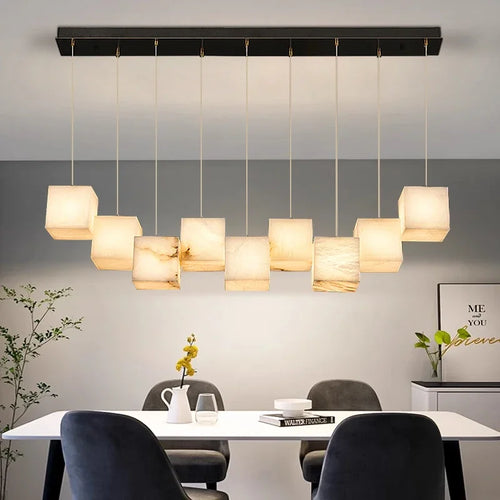 Kronleuchter aus spanischem Marmor im minimalistischen chinesischen Stil für elegantes Interieur - vue 5 sur 15