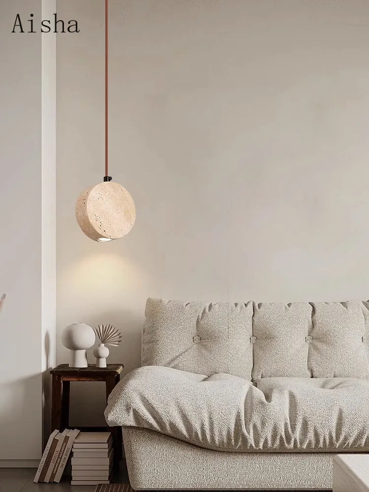 suspension japonaise wabi-sabi en pierre pour décoration intérieure - vue 4 sur 7