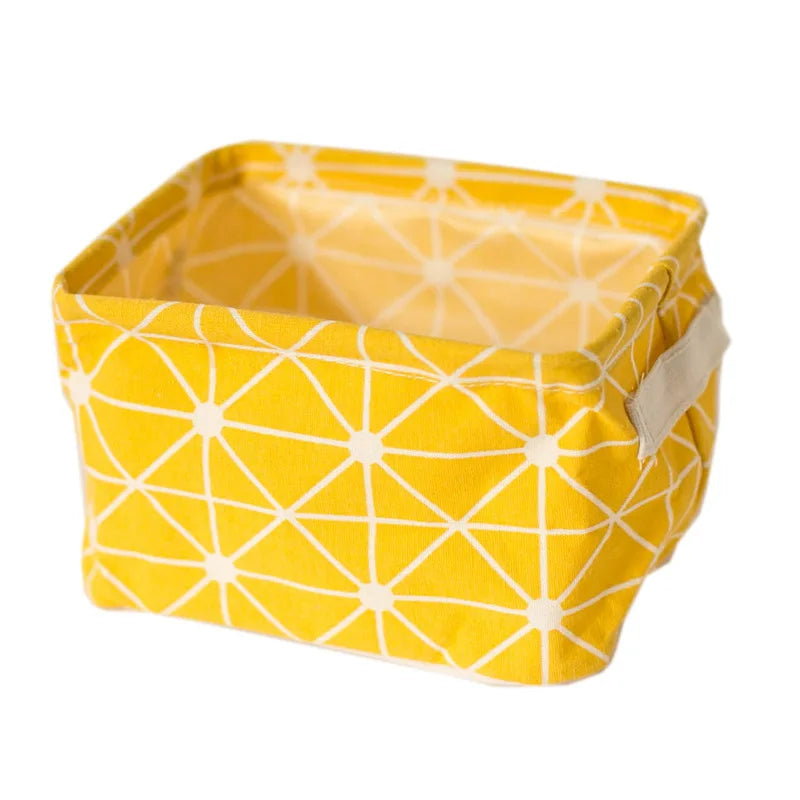 panier de rangement pliable en toile avec poignée coton et lin - vue 16 sur 22