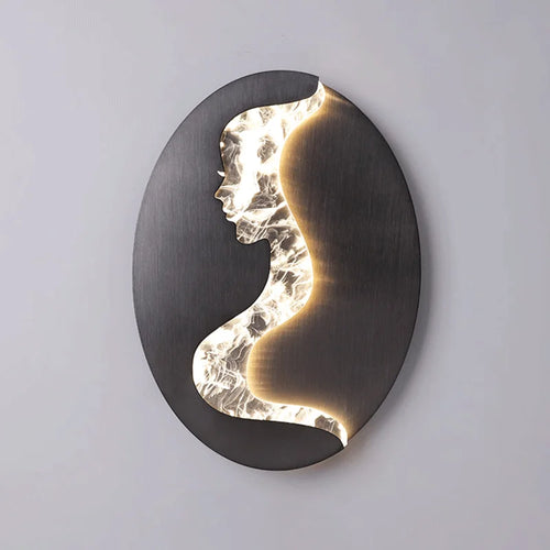 Abstrakte Wandleuchte Mädchen Gesicht LED Luxus Kunst Dekoration - vue 2 sur 8