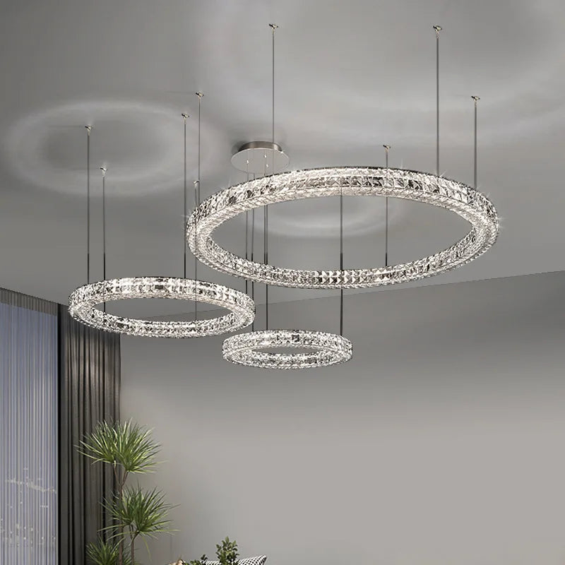 lustre suspendu en cristal design luxe nouvelle collection - vue 5 sur 14
