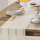 Chemin de table macramé bohème ivoire tissé franges