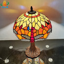 Tischlampe Libelle im Tiffany-Stil für Retro-Beleuchtung und als Geschenk