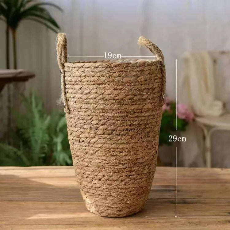 grand panier en osier pour jardin rangement et décoration