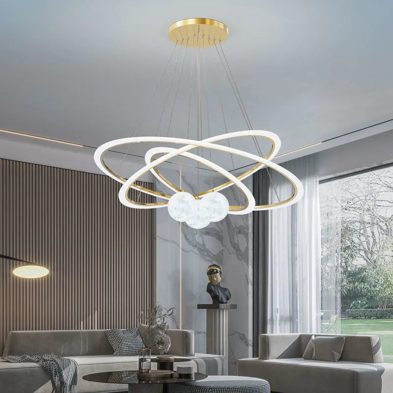 lustre en verre design nordique éclairage intérieur créatif décoratif - vue 3 sur 11