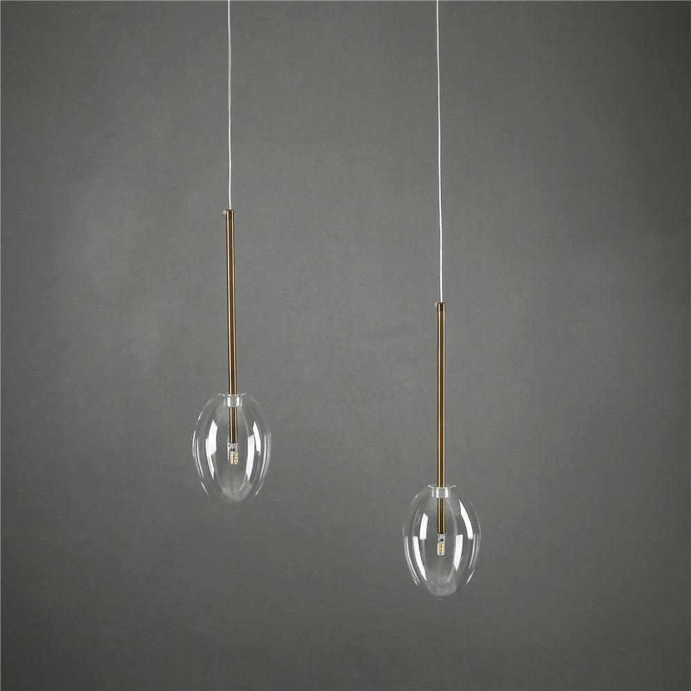 suspension en verre transparent en forme de goutte d'eau décorative - vue 6 sur 8
