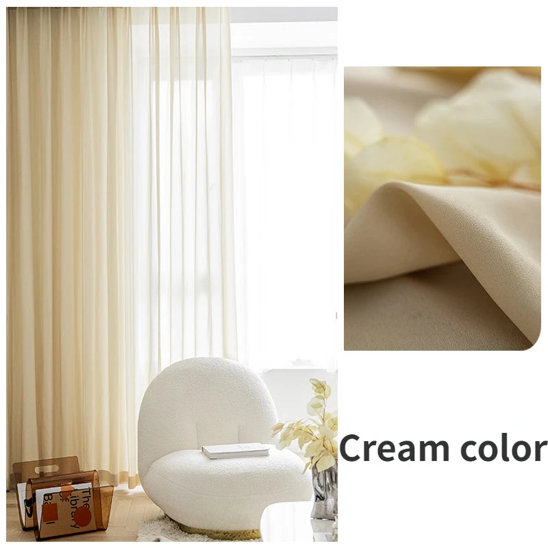 Rideau minimaliste translucide plissé isolant pour salon chambre