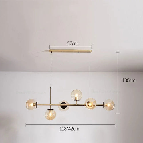 Moderne nordische Pendelleuchte aus Glas für das Wohnzimmer - vue 10 sur 16