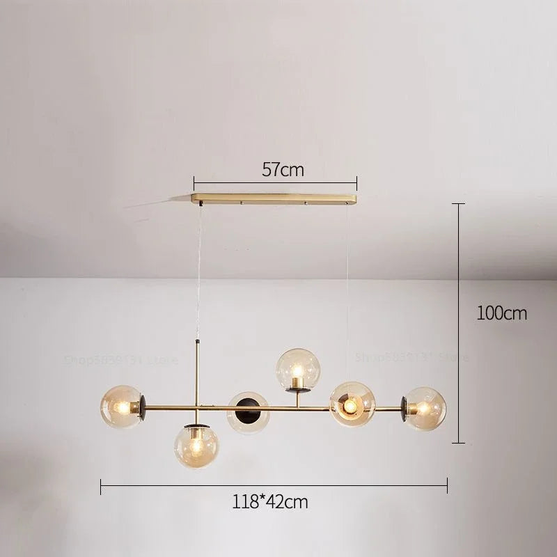Moderne nordische Pendelleuchte aus Glas für das Wohnzimmer - vue 9 sur 16