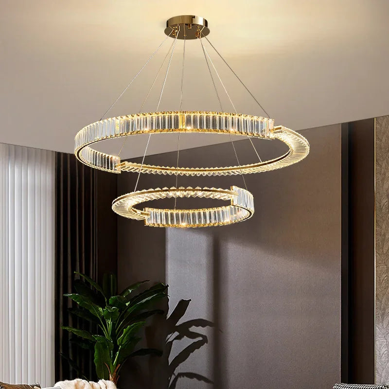 lustre moderne en cristal k9 pour décoration intérieure élégante - vue 4 sur 12