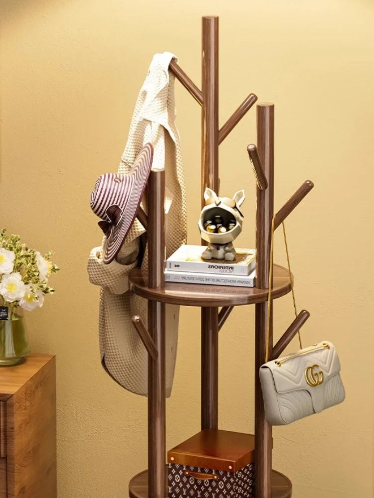 porte-manteau en bois organisateur rotatif pour vêtements - vue 7 sur 11