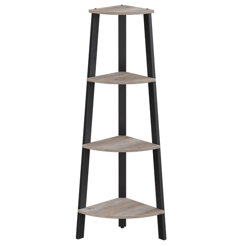VASAGLE Corner Shelf Unit, 4-Tier Corner Shelf, Ladder Shelf for Living Room, Bookshelf or Plant Stand, Industrial Accent - vue 3 sur 8