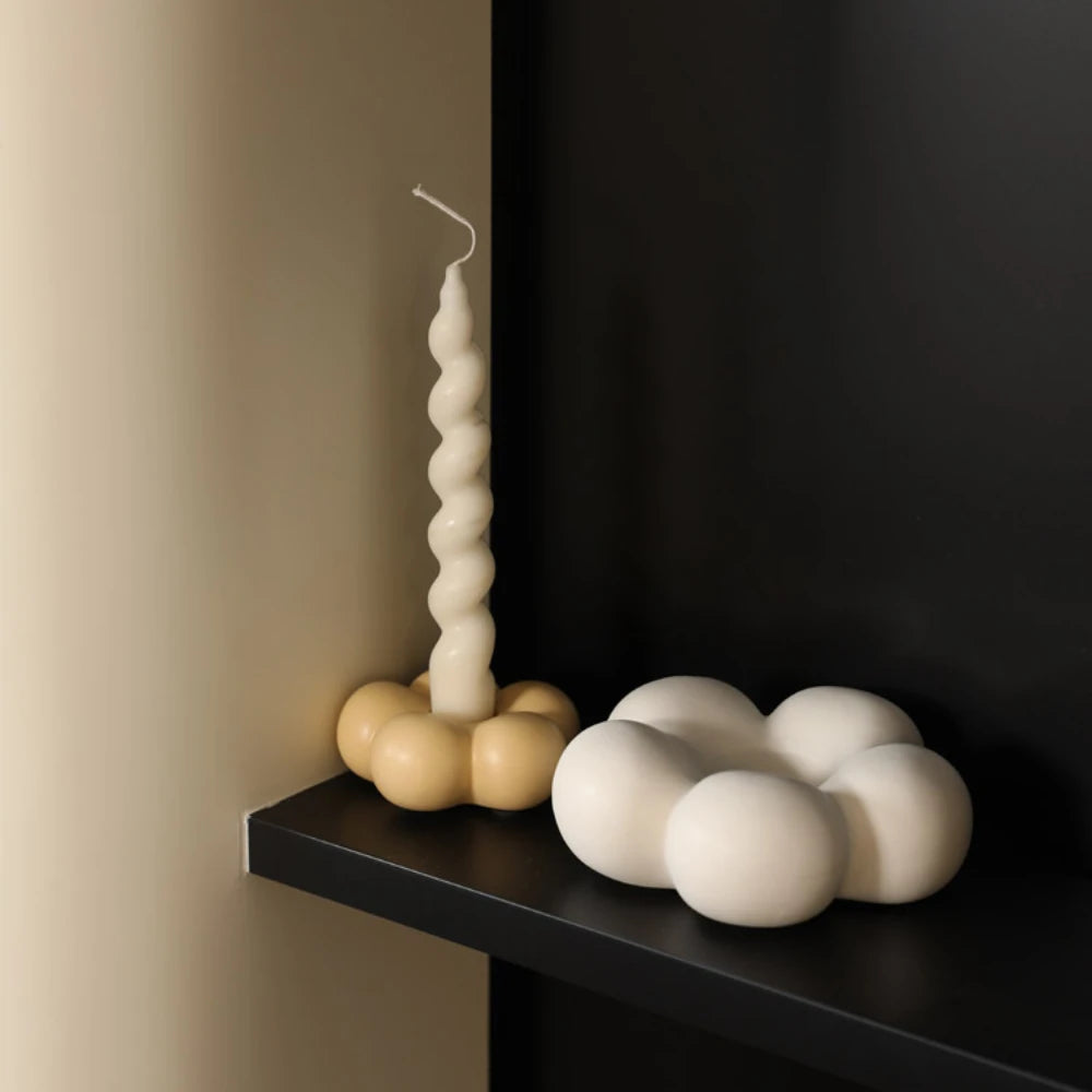 bougeoir en céramique spirale décoration nordique pour la maison - vue 3 sur 8
